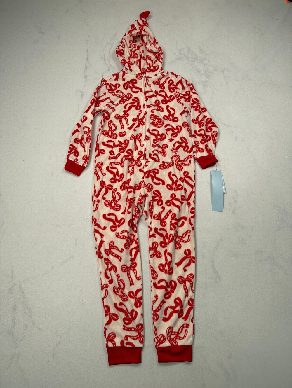 Cat & Jack Pajamas One-Piece Red 90s VTG Cozy - Boys 6/7